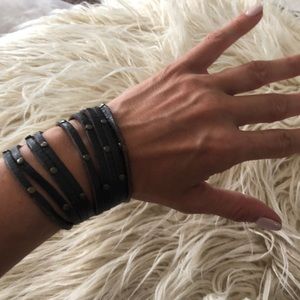 Adjustable soft leather bracelet